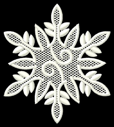 Swirl Snowflake Machine Embroidery Design