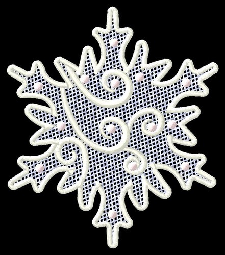 Swirly Snowflake Machine Embroidery Design