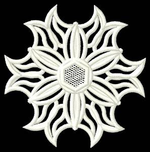 Picture of Floral Snowflake Machine Embroidery Design