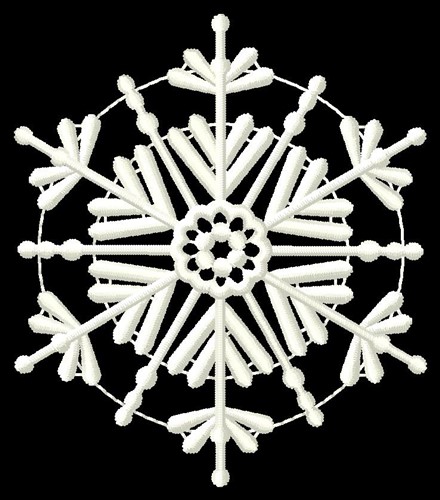 Hexagon Snowflake Machine Embroidery Design