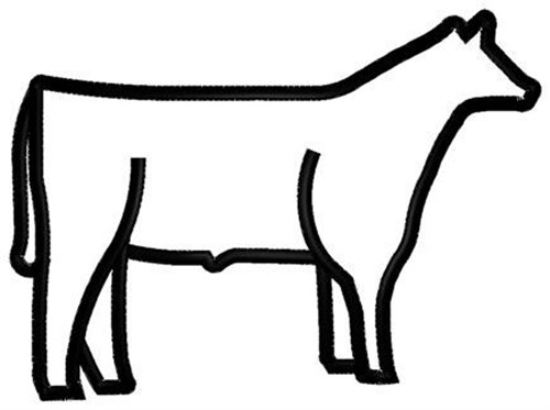 Steer Outline Machine Embroidery Design
