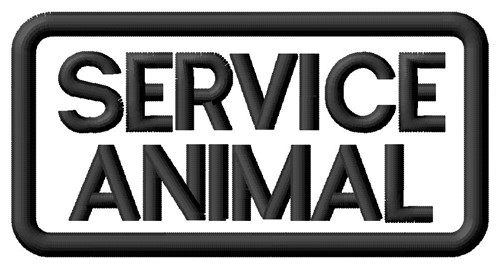 Service Animal Label Machine Embroidery Design