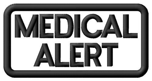 Medical Alert Label Machine Embroidery Design