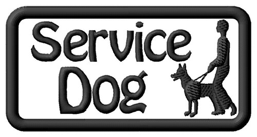 Service Dog Label Machine Embroidery Design
