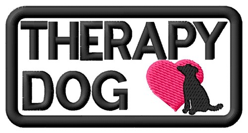Therapy Dog Label Machine Embroidery Design