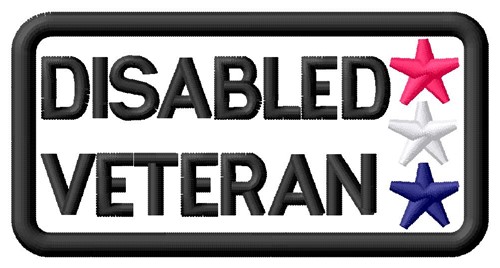 Disabled Veteran Label Machine Embroidery Design