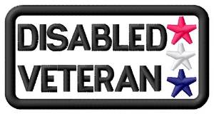Picture of Disabled Veteran Label Machine Embroidery Design