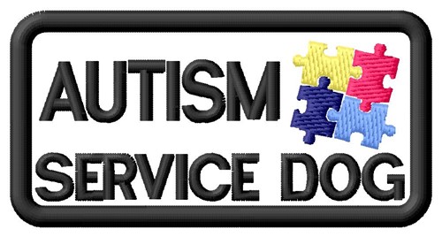 Autism Service Dog Label Machine Embroidery Design