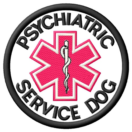 Psychiatric Service Dog Patch Machine Embroidery Design