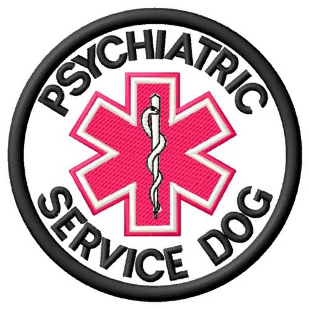 Picture of Psychiatric Service Dog Patch Machine Embroidery Design