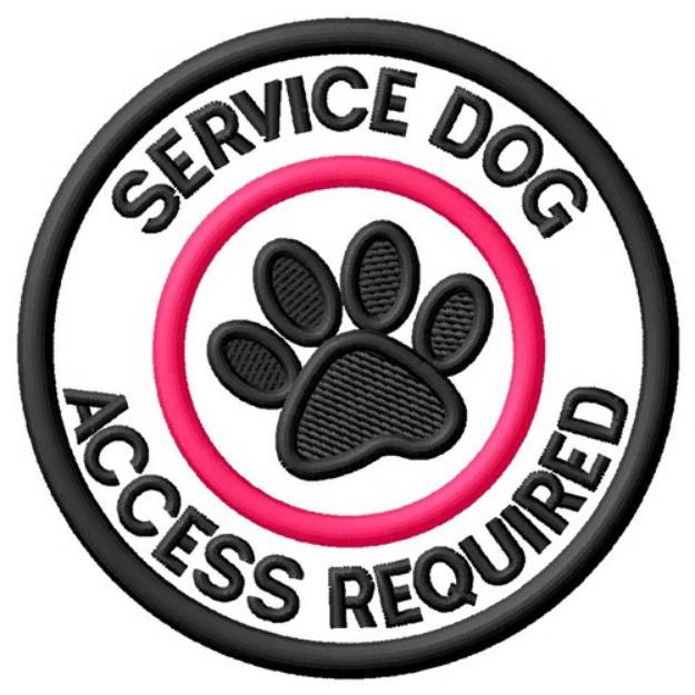 Picture of Service Dog Access Patch Machine Embroidery Design