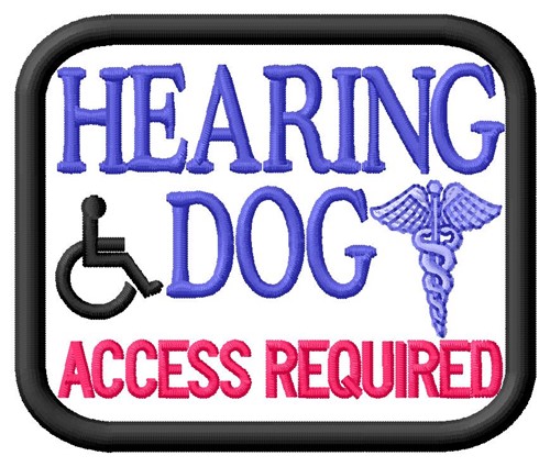 Hearing Dog Patch Machine Embroidery Design