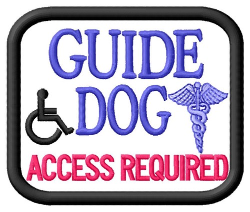 Guide Dog Patch Machine Embroidery Design