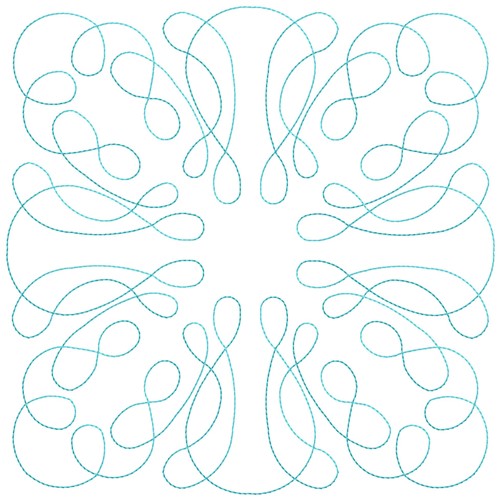 Squiggle Quilt Block Pattern Machine Embroidery Design