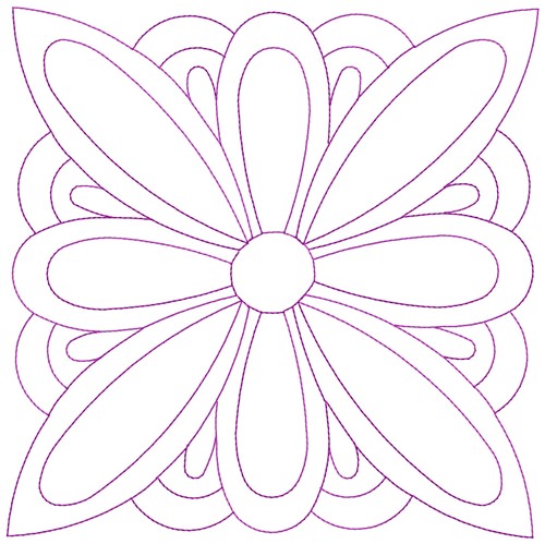 Flower Quilt Block Machine Embroidery Design