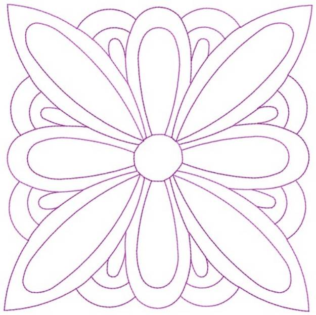 Picture of Flower Quilt Block Machine Embroidery Design
