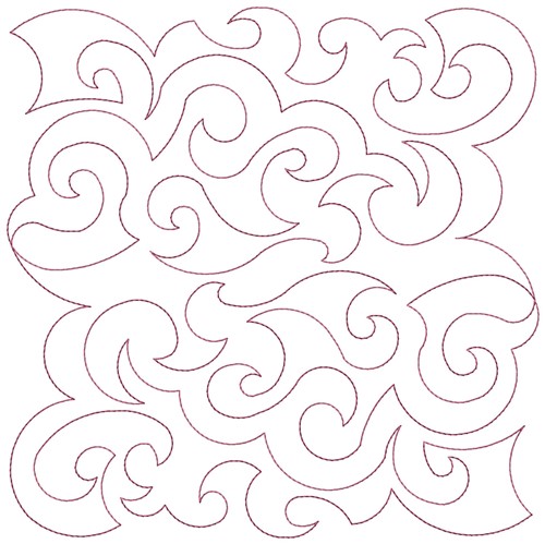 Swirly Quilt Block Pattern Machine Embroidery Design