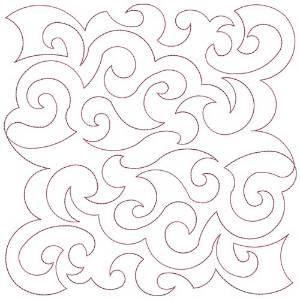 Picture of Swirly Quilt Block Pattern Machine Embroidery Design