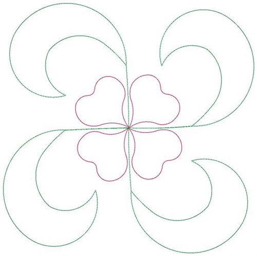 Flower Swirl Outline Machine Embroidery Design