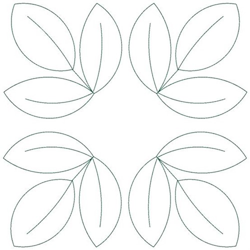 Leaf Square Machine Embroidery Design
