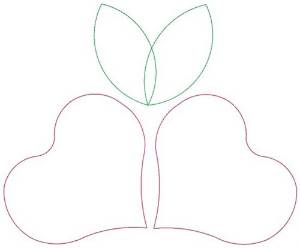 Picture of Heart Flower Outline Machine Embroidery Design