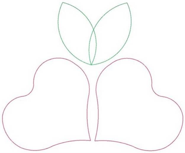 Picture of Heart Flower Outline Machine Embroidery Design