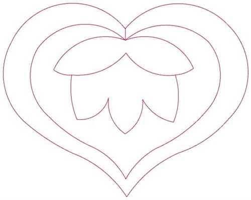 Tulip Heart Machine Embroidery Design
