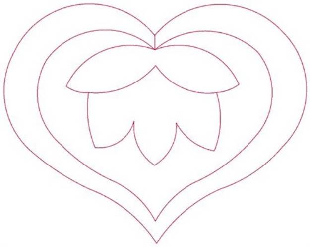 Picture of Tulip Heart Machine Embroidery Design
