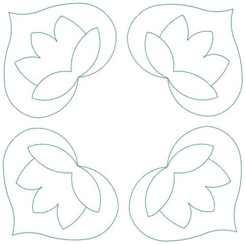 Tulip Heart Square Machine Embroidery Design