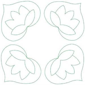 Picture of Tulip Heart Square Machine Embroidery Design