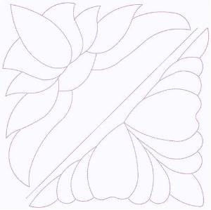 Picture of Floral Outline Square Machine Embroidery Design