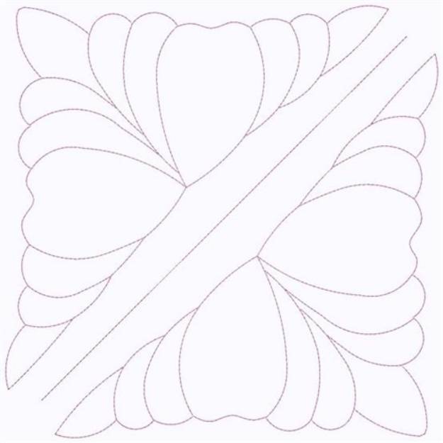Picture of Floral Square Outline Machine Embroidery Design