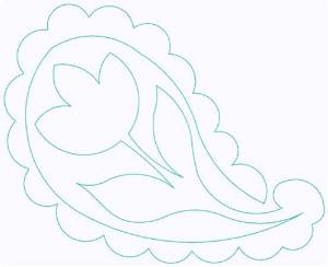 Picture of Paisley Tulip Machine Embroidery Design