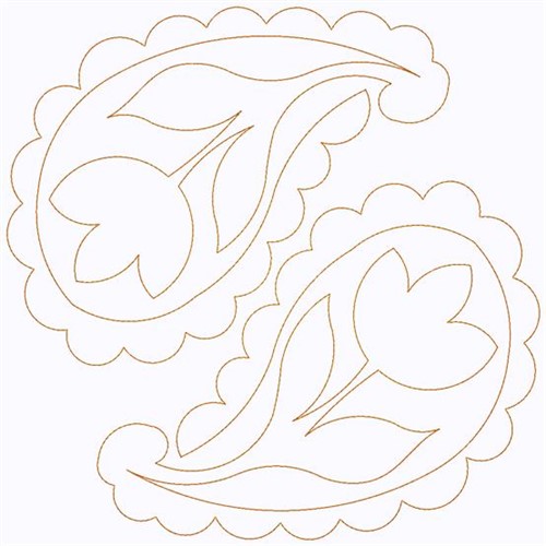 Paisley Tulip Pair Machine Embroidery Design