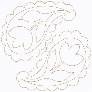 Picture of Paisley Tulip Pair Machine Embroidery Design