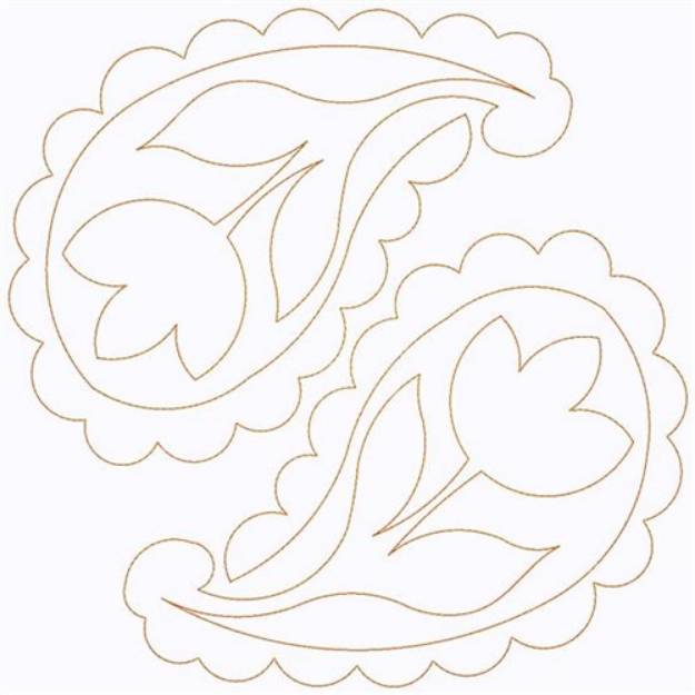 Picture of Paisley Tulip Pair Machine Embroidery Design