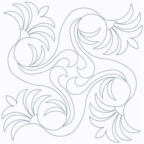 Floral Swirl Machine Embroidery Design