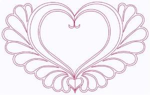 Picture of Swirly Heart Outline Machine Embroidery Design