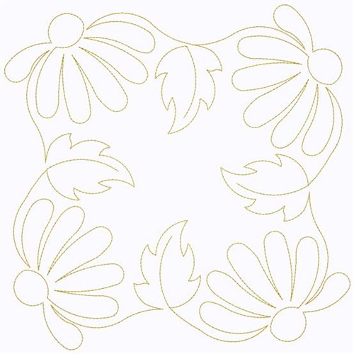 Square Of Daisies Machine Embroidery Design