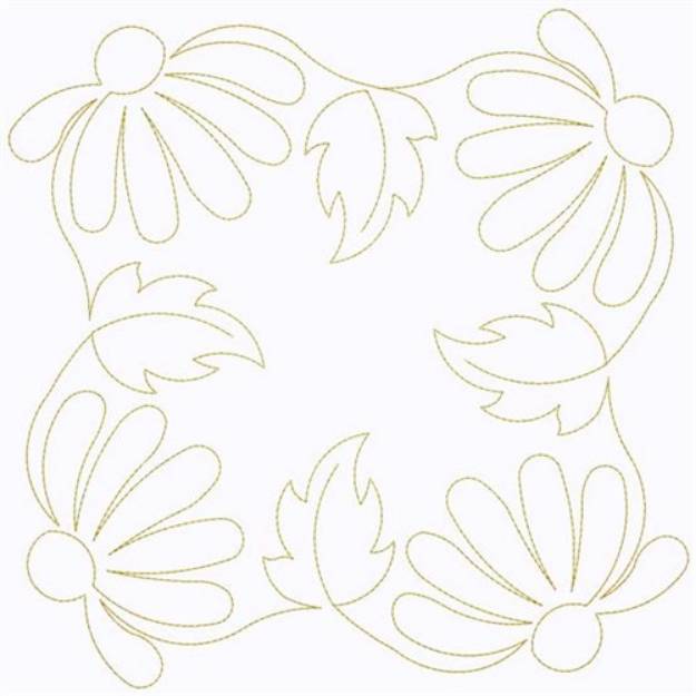 Picture of Square Of Daisies Machine Embroidery Design