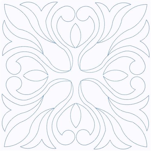 Leaf Square Outline Machine Embroidery Design