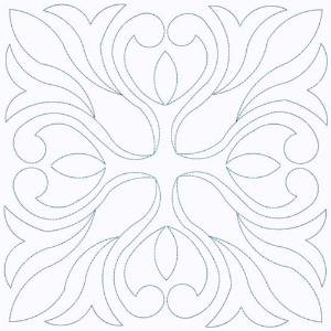 Picture of Leaf Square Outline Machine Embroidery Design
