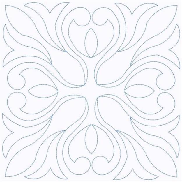 Picture of Leaf Square Outline Machine Embroidery Design