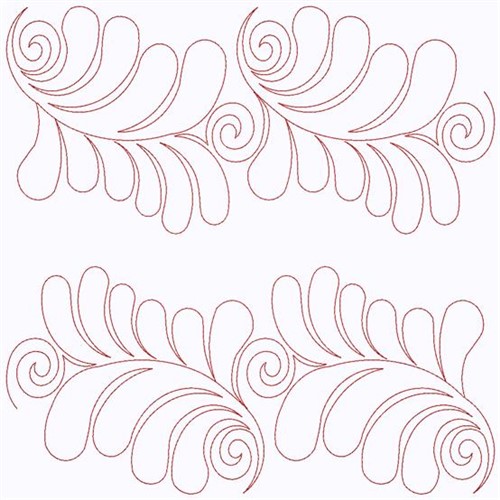 Swirly Feathers Machine Embroidery Design
