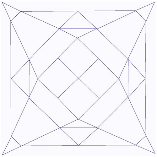 Pointed Square Machine Embroidery Design