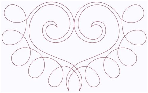 Curly Heart Machine Embroidery Design