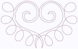 Picture of Curly Heart Machine Embroidery Design