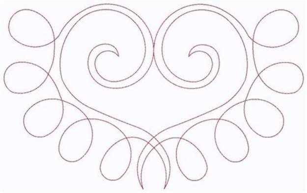 Picture of Curly Heart Machine Embroidery Design