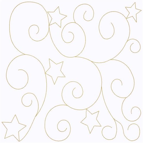 Swirl Of Stars Machine Embroidery Design