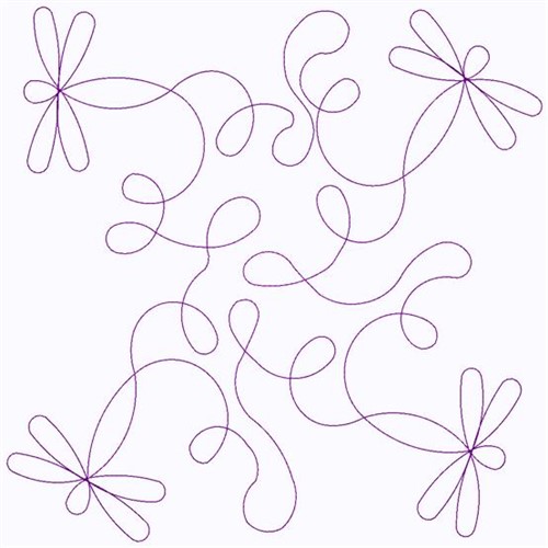 Swirl Of Dragonflies Machine Embroidery Design